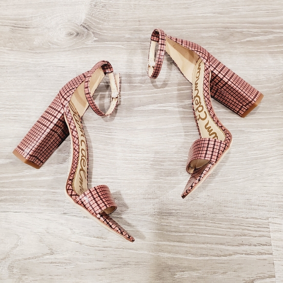 NEW Sam Edelman Yaro Cameo Pink Block Heel SandalS - Picture 3 of 8